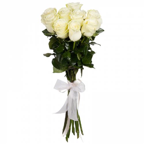 Купить 9 белых роз с доставкой по Абатскому