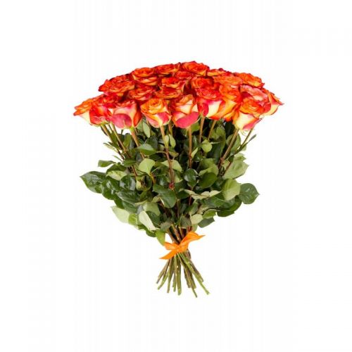 Купить 31-ну оранжевую розу с доставкой по Абатскому