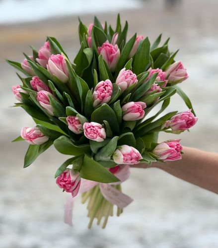 Букет из розовых тюльпанов "Саманта" заказать в интернет-магазине с доставкой по Абатскому