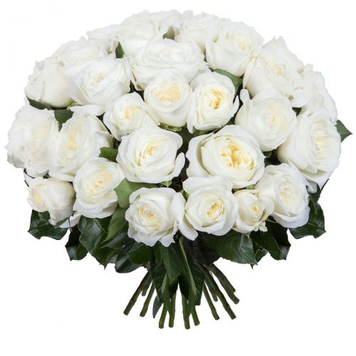 45 белых роз с доставкой по Абатскому